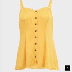 Torrid Yellow Challis Seamed Cami